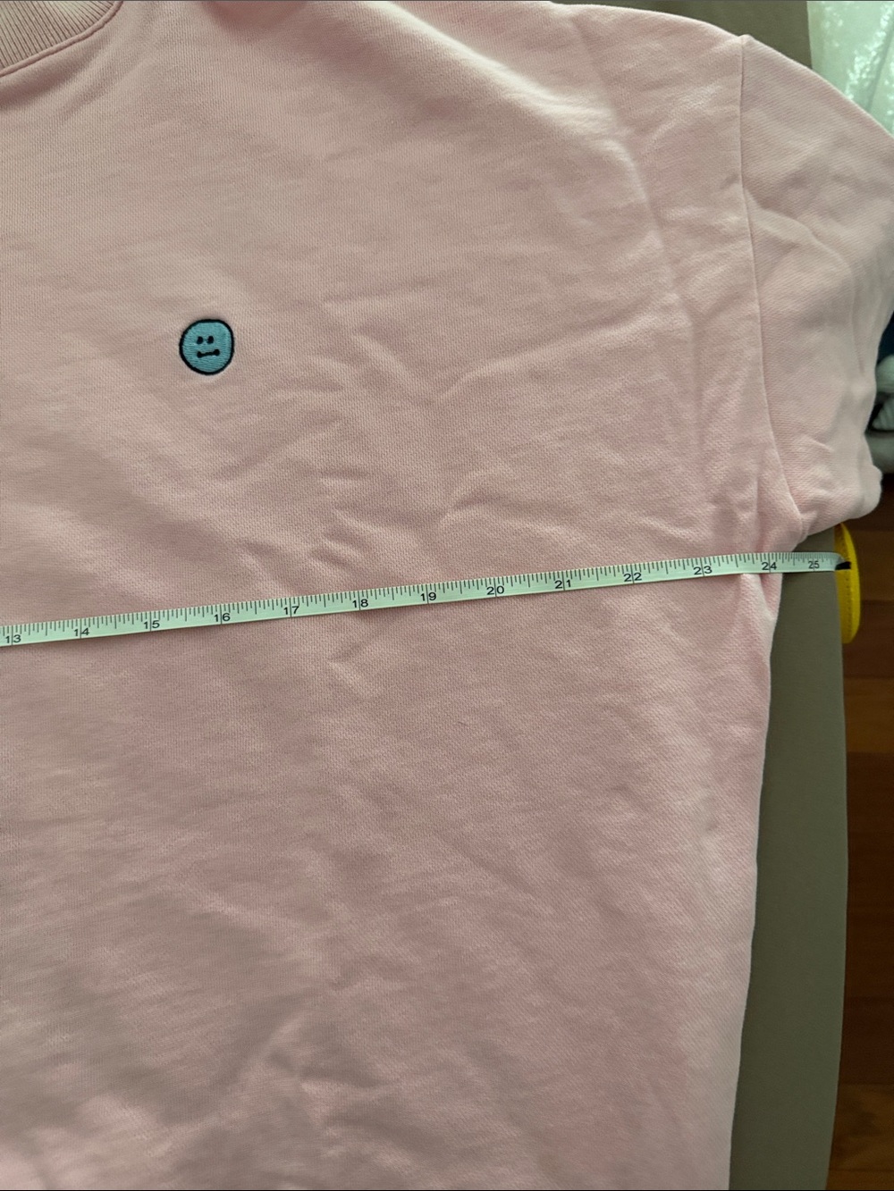 Lazy Oaf Pink Crewneck Sweatshirt with Navy Trim Detail - Picture 7 of 8